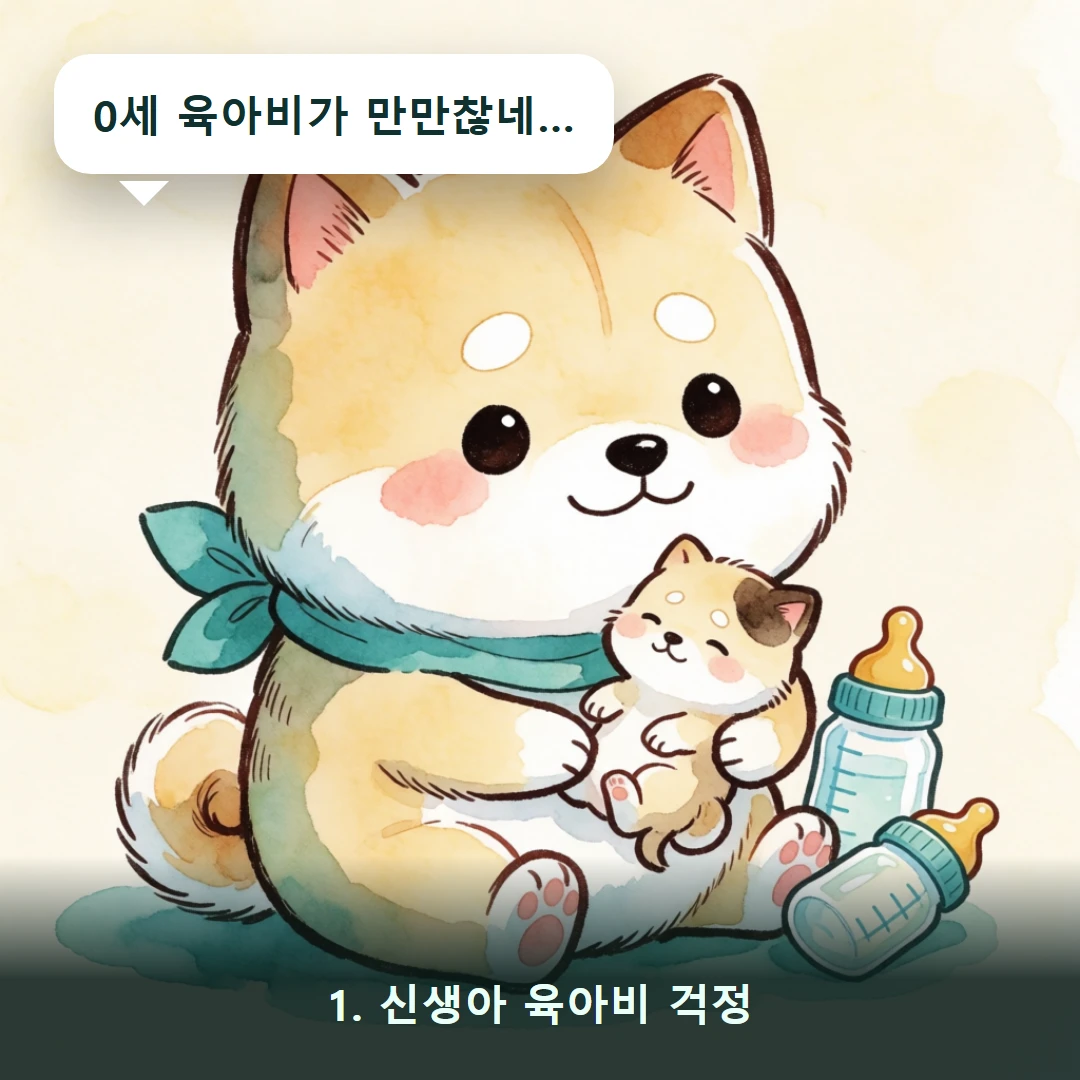 웹툰 1컷 — 1. 신생아 육아비 걱정 (0세 육아비가 만만찮네…)