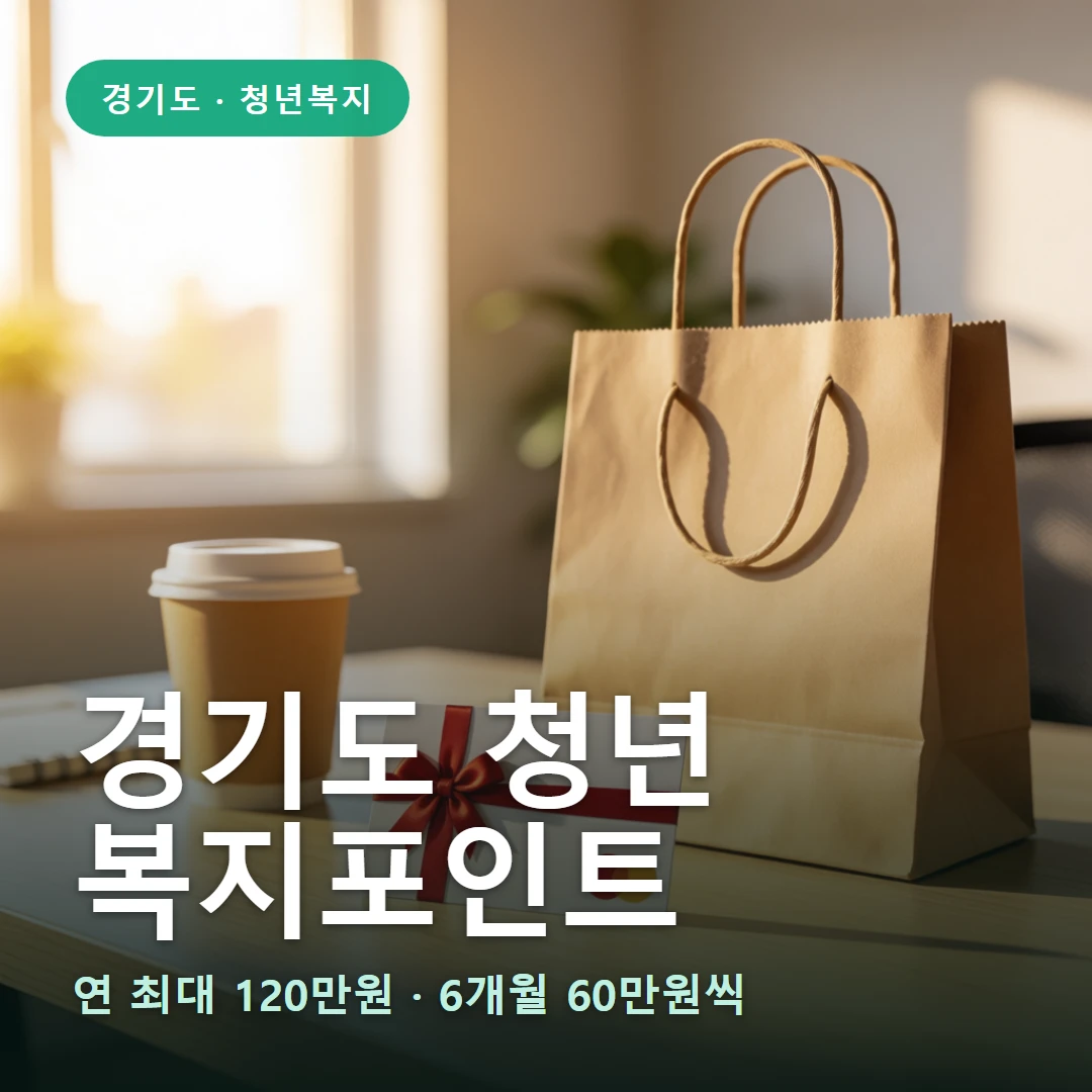 경기도 청년복지포인트 요약 표지 — 연 최대 120만원 · 6개월 60만원씩