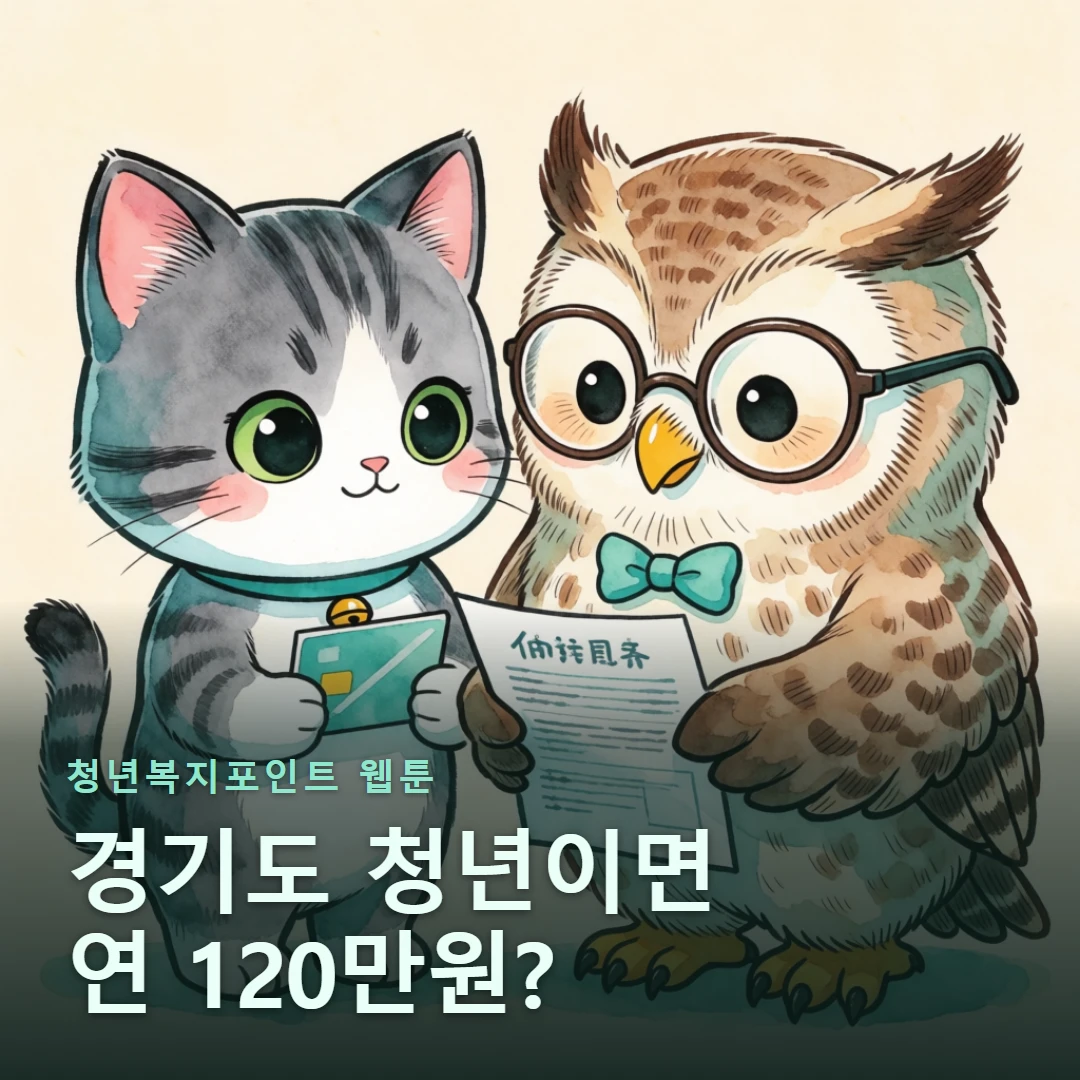 청년복지포인트 웹툰 표지 — 경기도 청년이면 연 120만원?