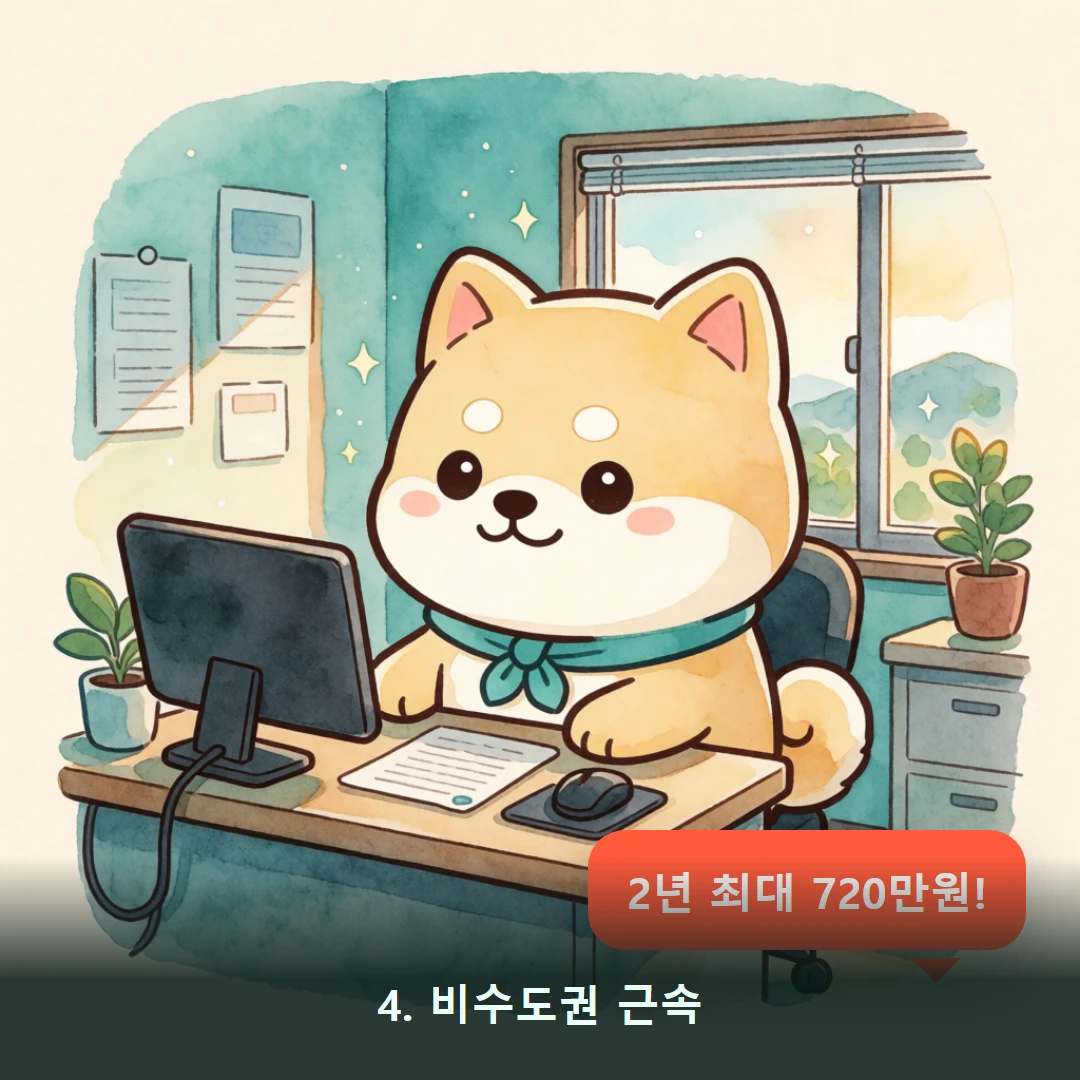 웹툰 4컷 — 4. 비수도권 근속 (2년 최대 720만원!)