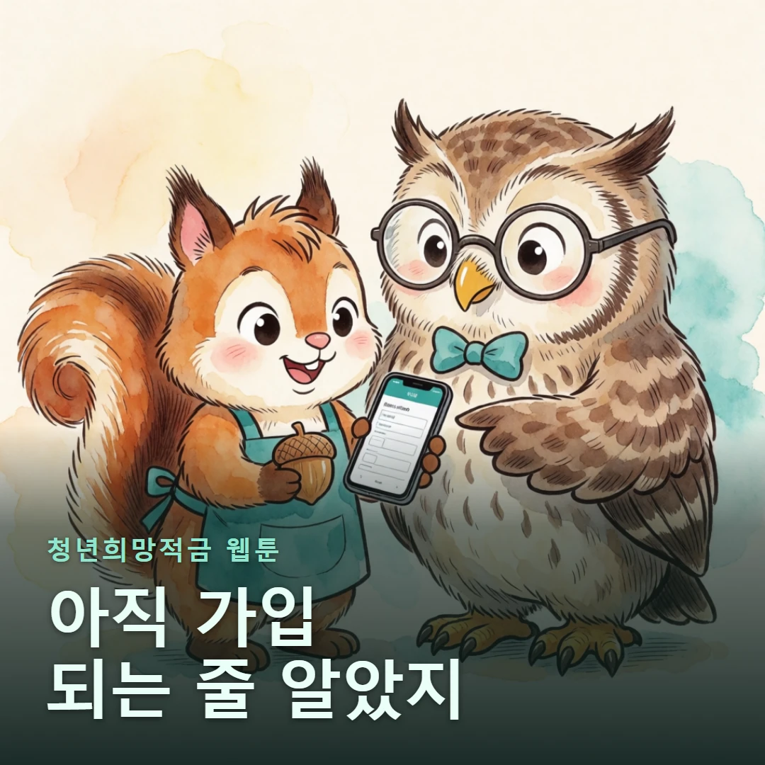 청년희망적금 웹툰 표지 — 아직 가입 되는 줄 알았지