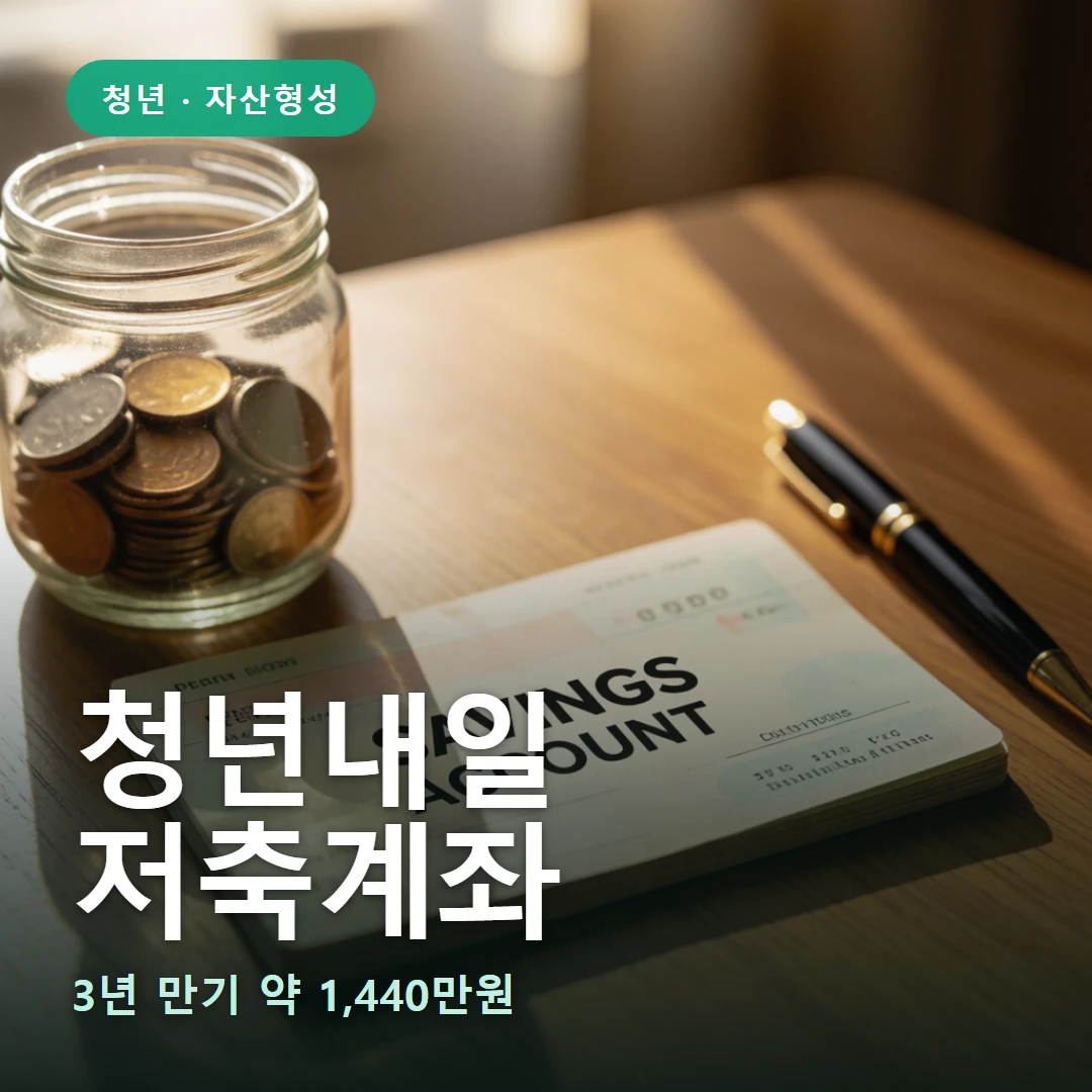 청년내일저축계좌 요약 표지 — 3년 만기 약 1,440만원