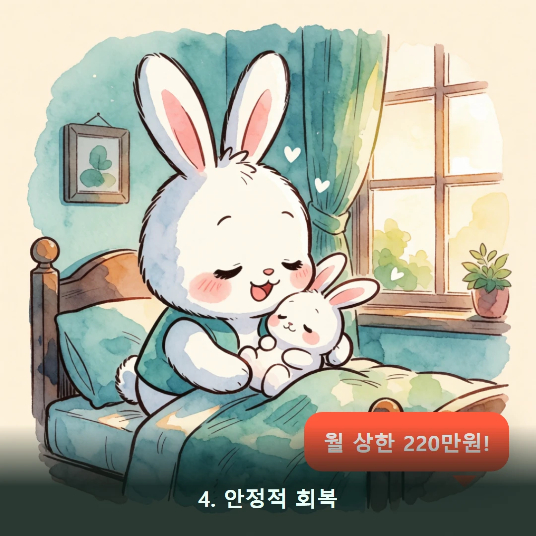 웹툰 4컷 — 4. 안정적 회복 (월 상한 220만원!)