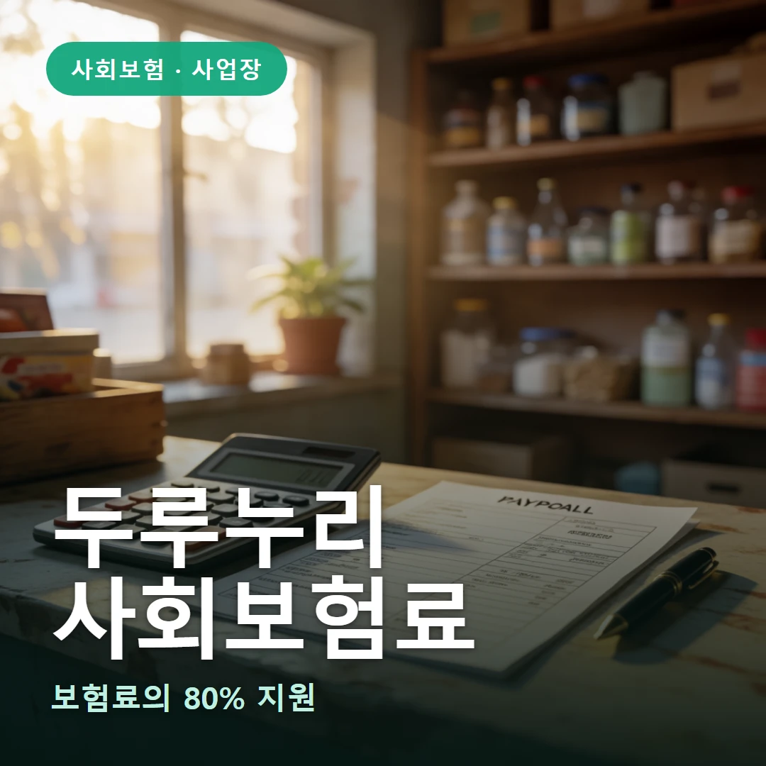 두루누리 사회보험료 요약 표지 — 보험료의 80% 지원