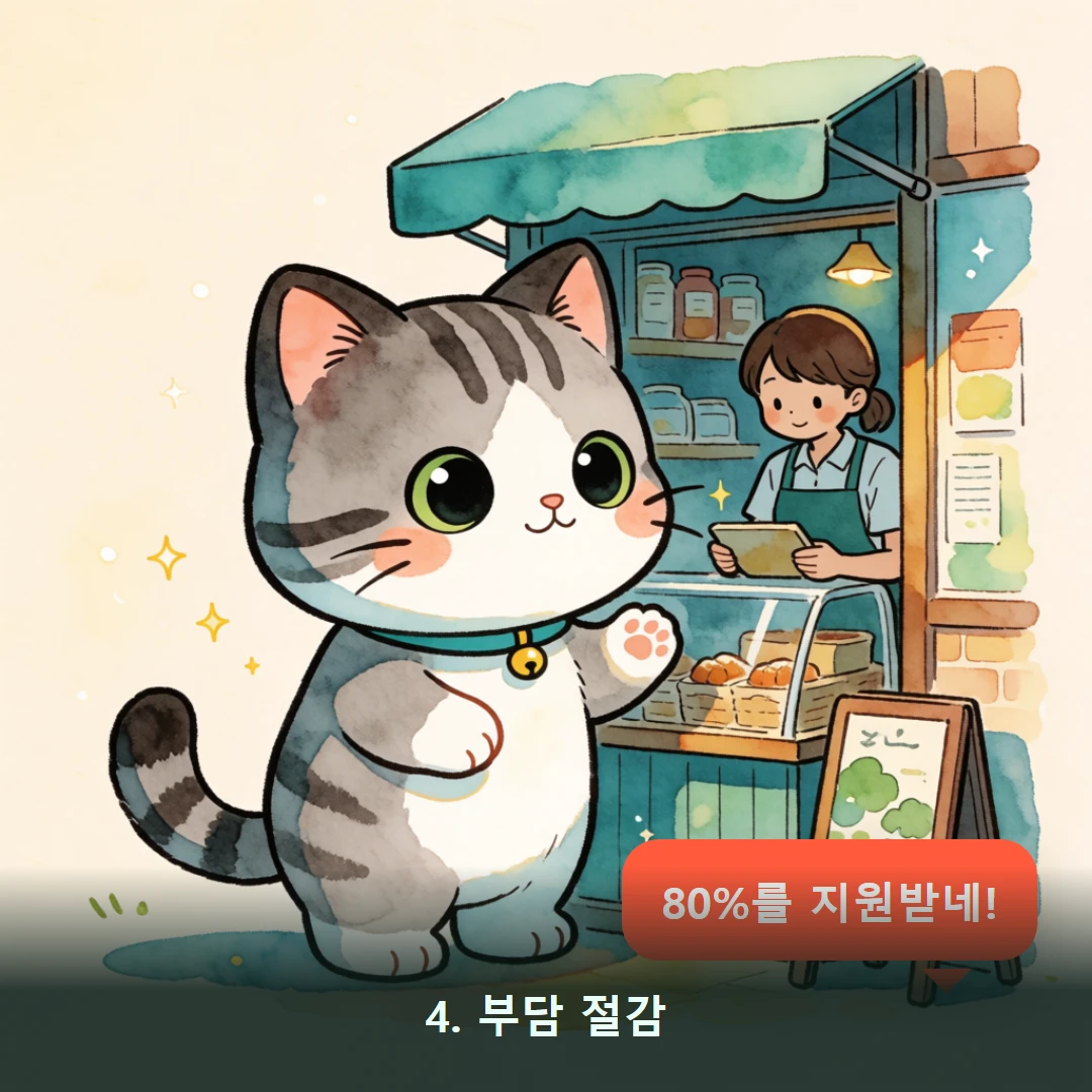 웹툰 4컷 — 4. 부담 절감 (80%를 지원받네!)
