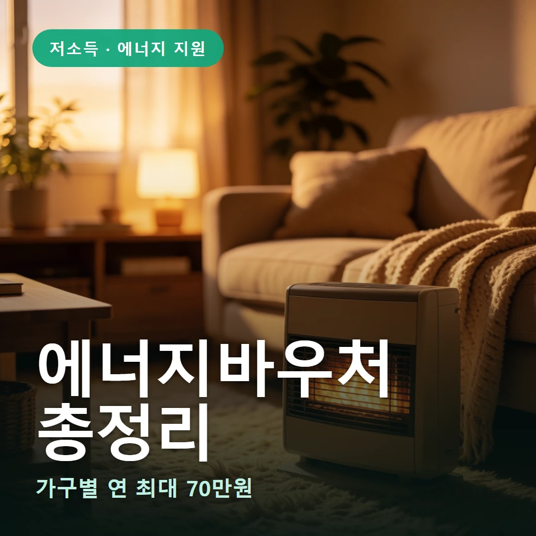 에너지바우처 요약 표지 — 가구별 연 최대 70만원