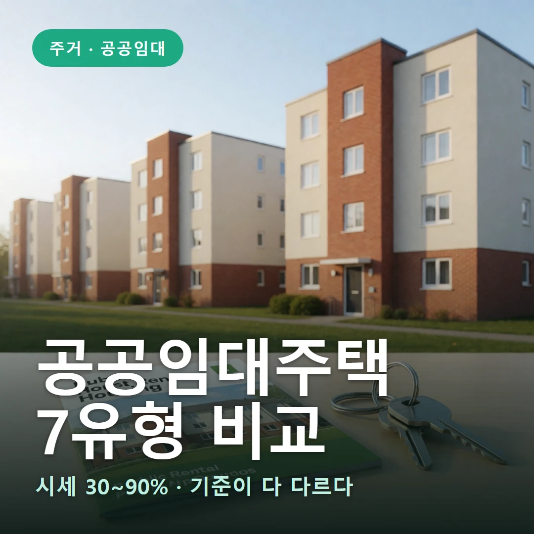 공공임대주택 요약 표지 — 시세 30~90% · 기준이 다 다르다