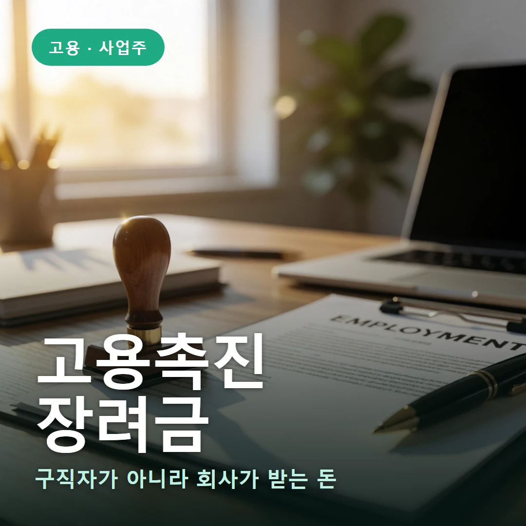 고용촉진장려금 요약 표지 — 구직자가 아니라 회사가 받는 돈