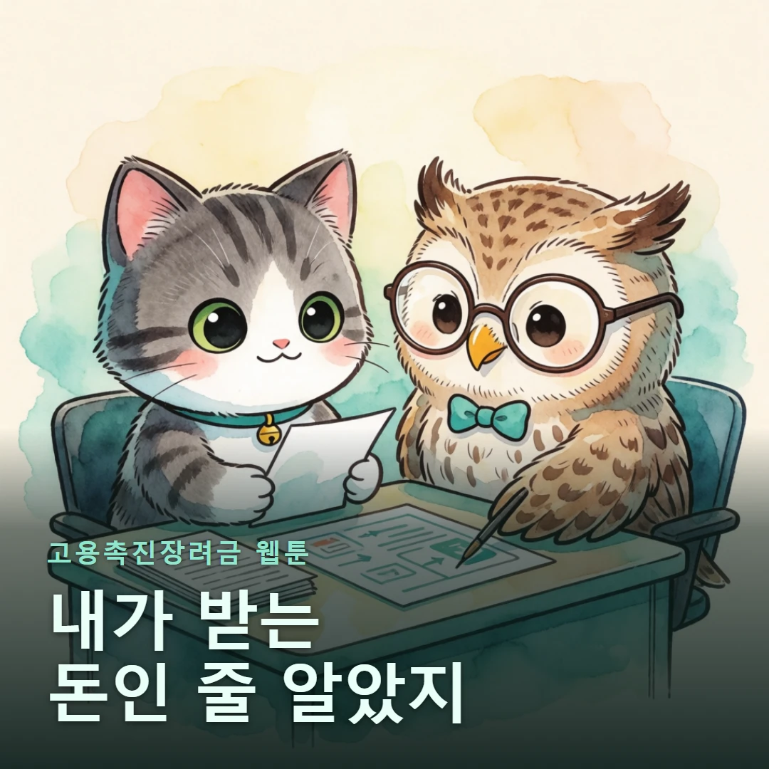 고용촉진장려금 웹툰 표지 — 내가 받는 돈인 줄 알았지
