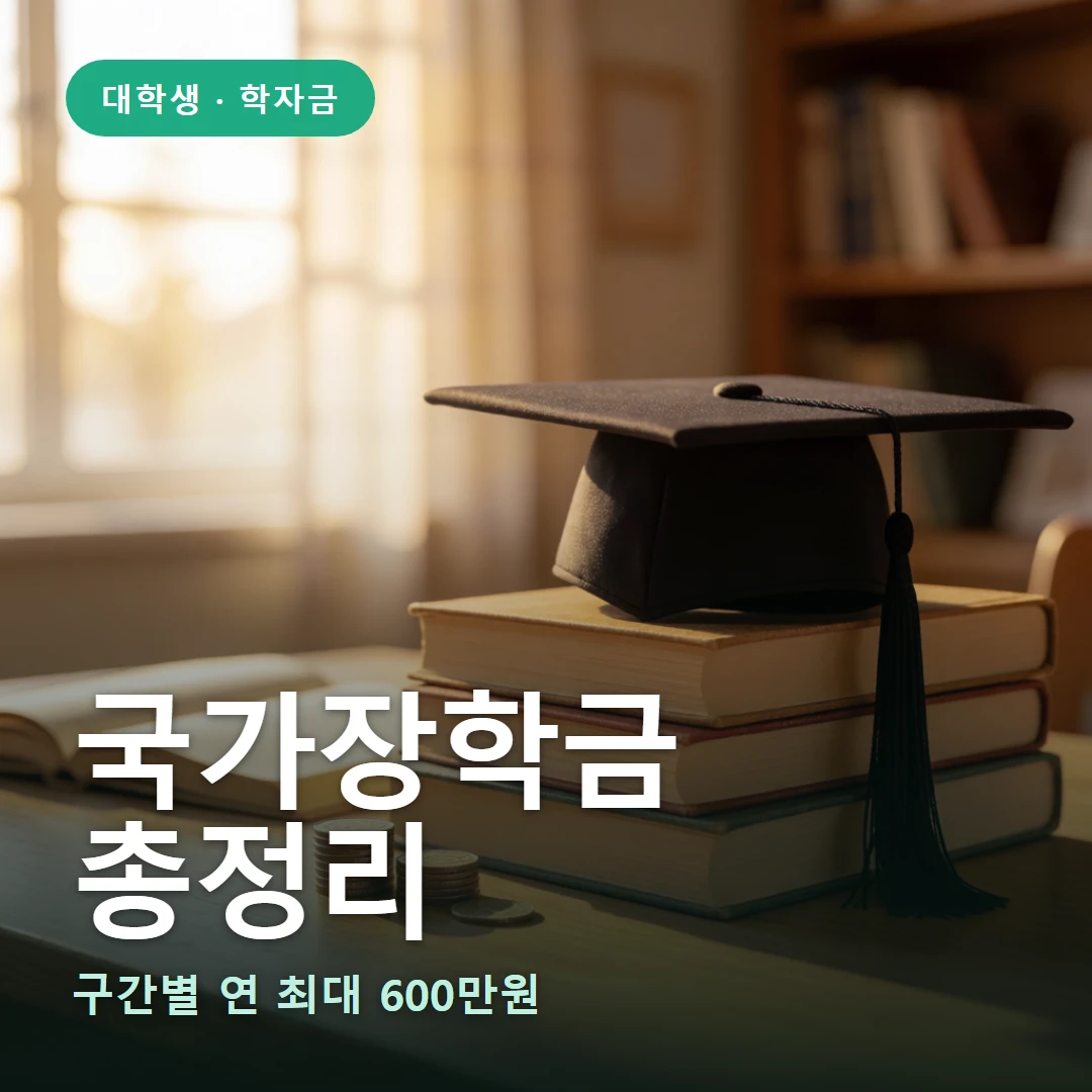 국가장학금 요약 표지 — 구간별 연 최대 600만원