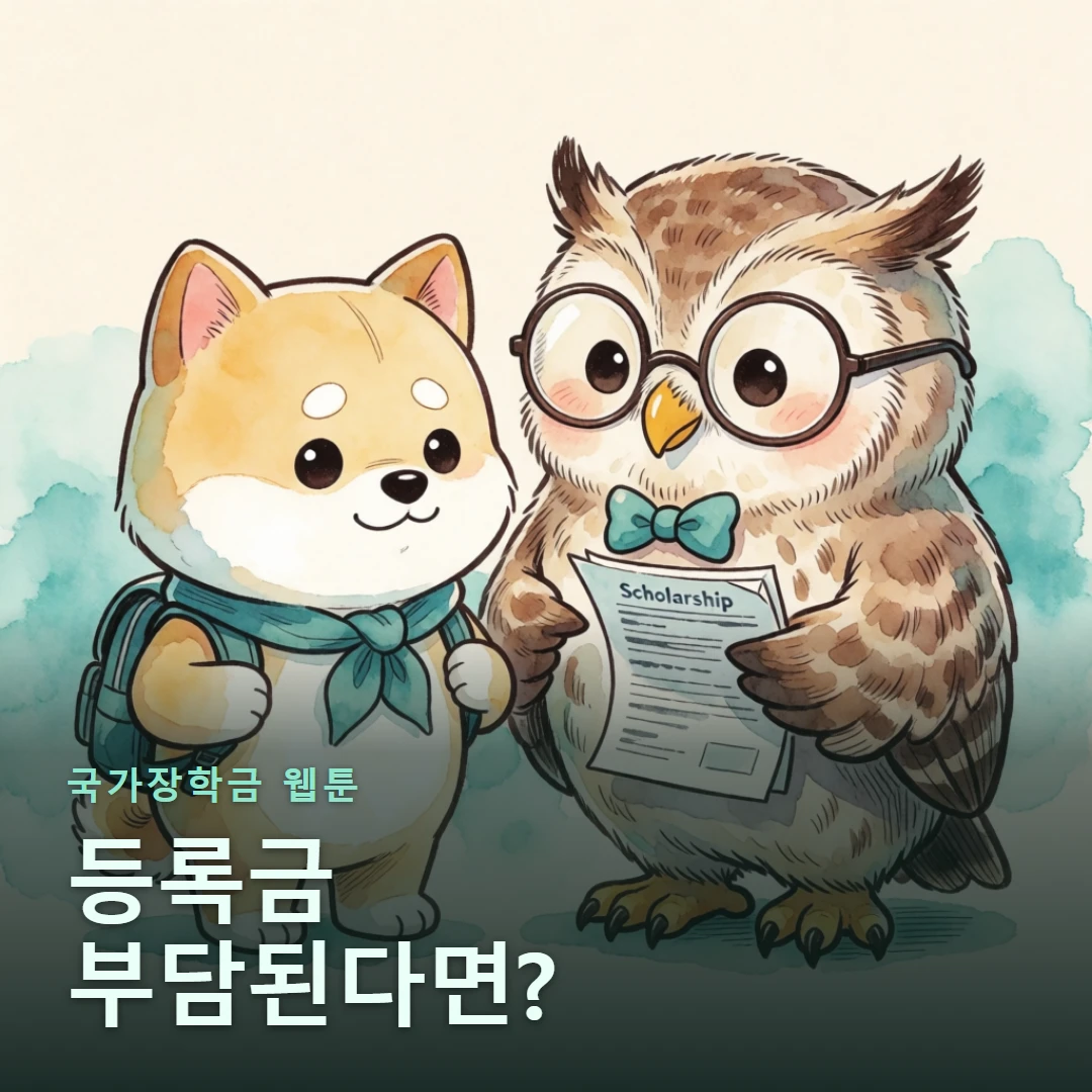 국가장학금 웹툰 표지 — 등록금 부담된다면?
