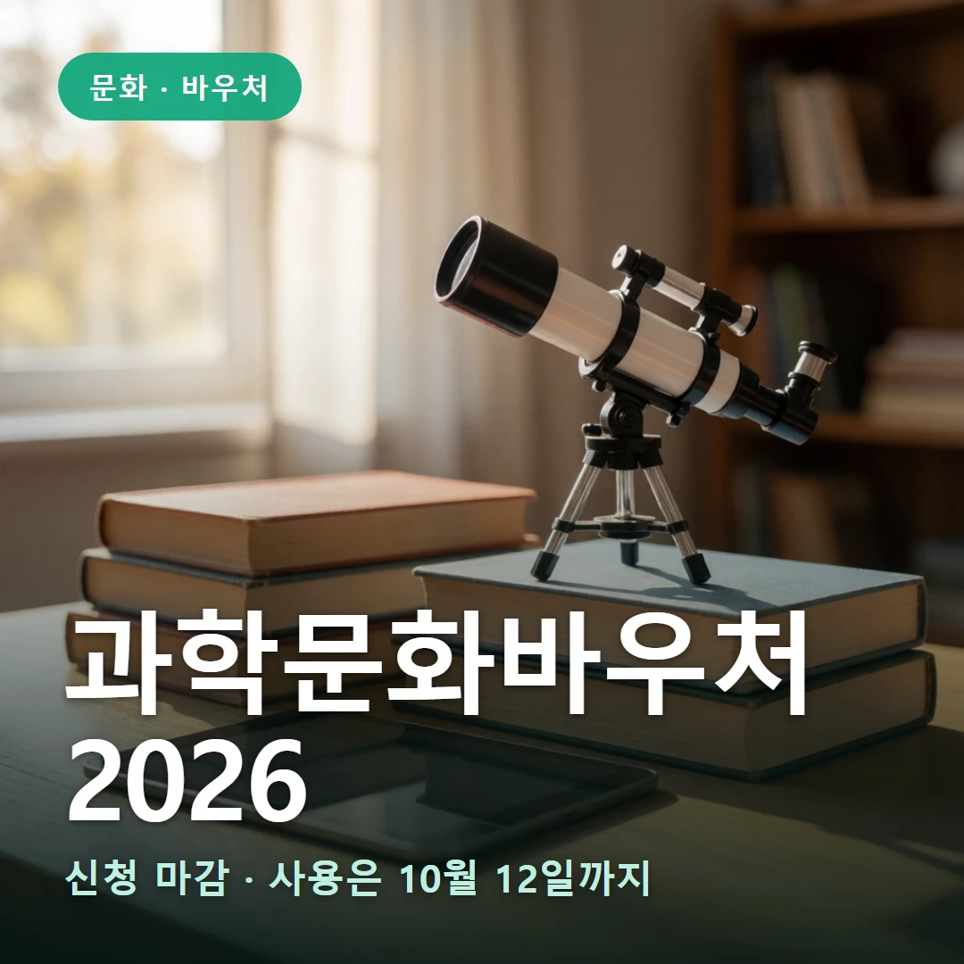 과학문화바우처 요약 표지 — 신청 마감 · 사용은 10월 12일까지