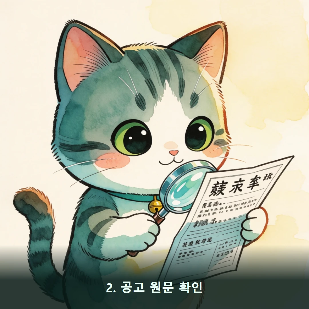 웹툰 2컷 — 2. 공고 원문 확인
