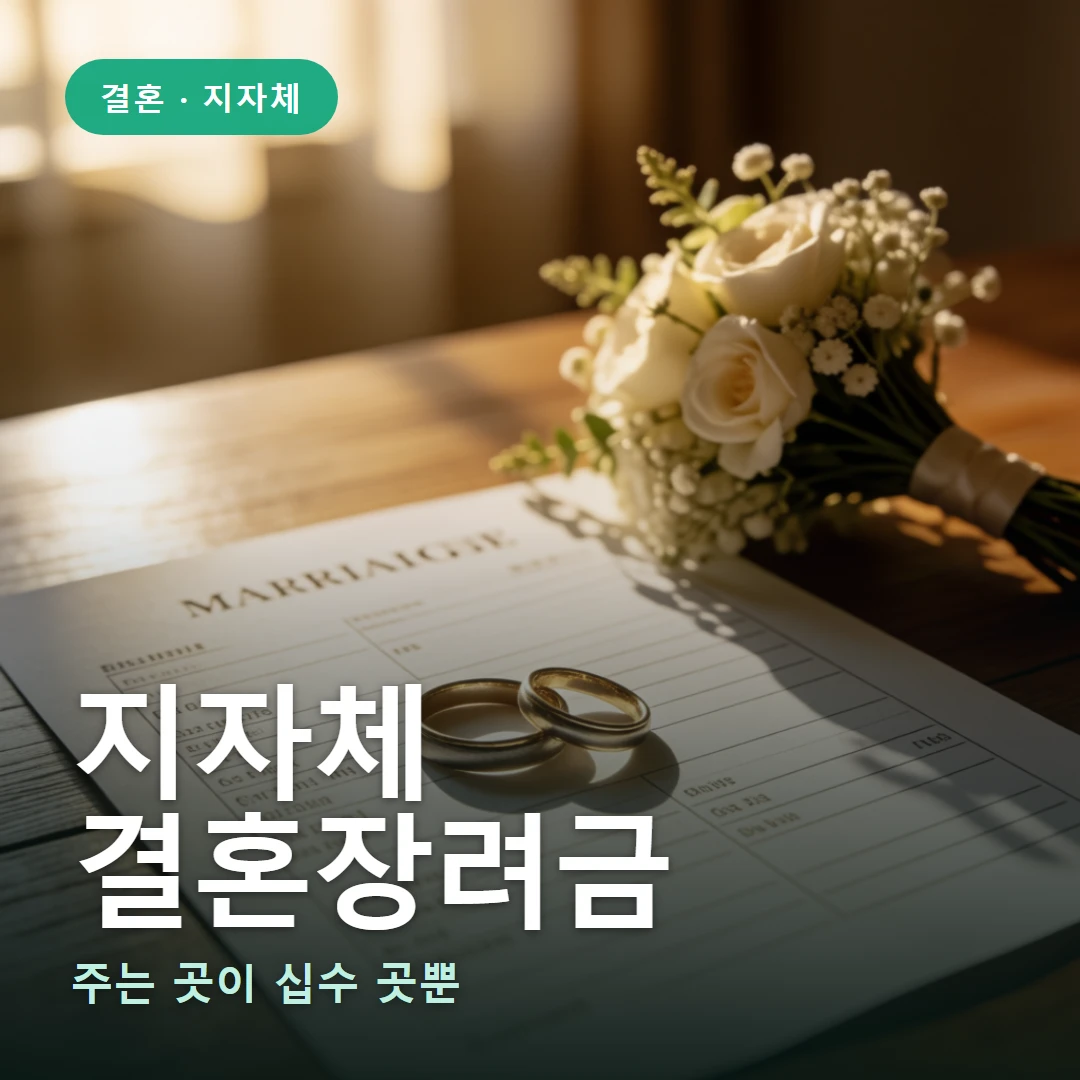 결혼장려금 요약 표지 — 주는 곳이 십수 곳뿐