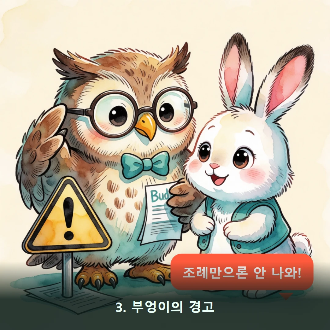 웹툰 3컷 — 3. 부엉이의 경고 (조례만으론 안 나와!)