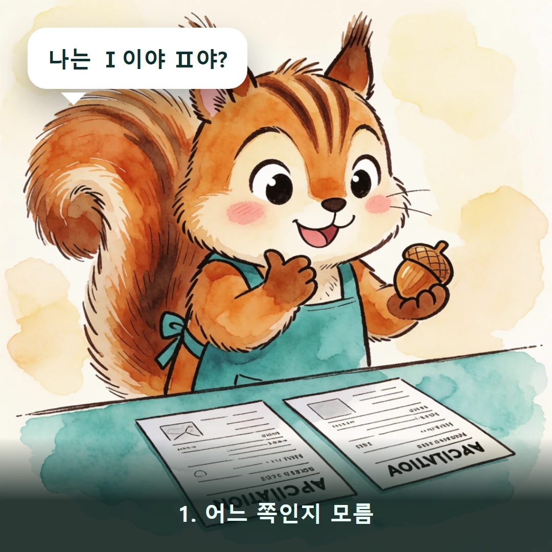웹툰 1컷 — 1. 어느 쪽인지 모름 (나는 Ⅰ이야 Ⅱ야?)