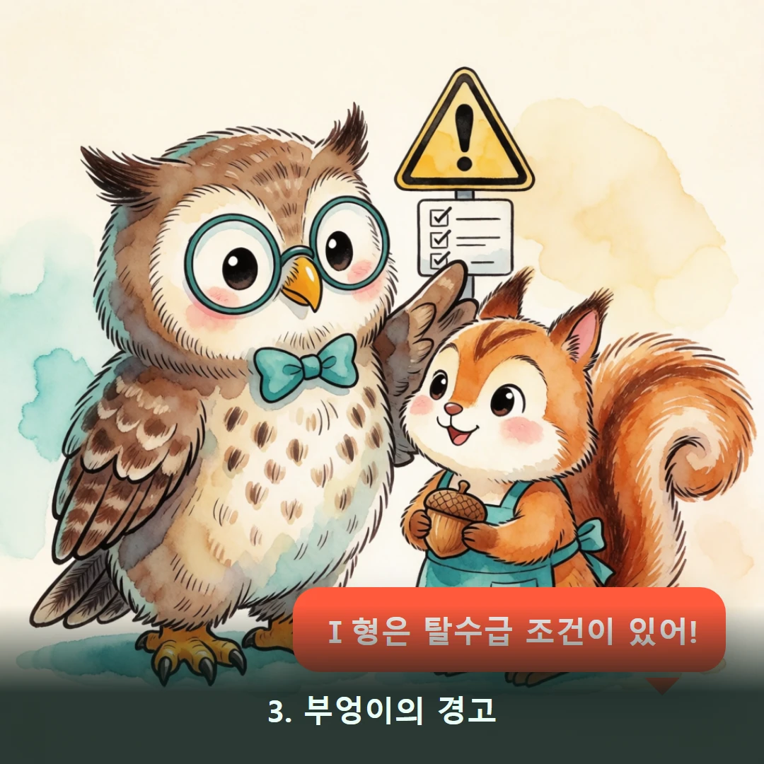 웹툰 3컷 — 3. 부엉이의 경고 (Ⅰ형은 탈수급 조건이 있어!)