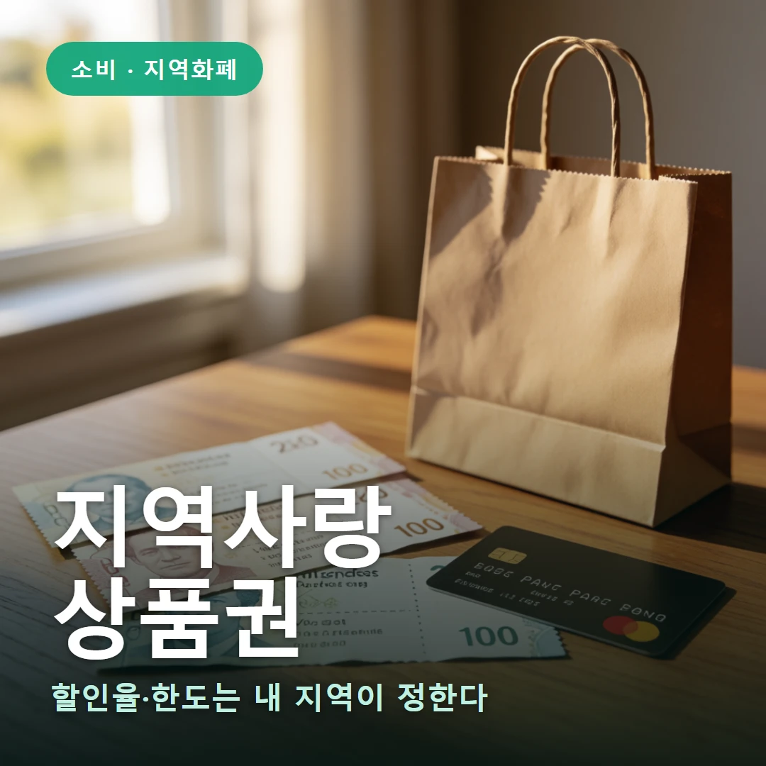 지역사랑상품권 요약 표지 — 할인율·한도는 내 지역이 정한다