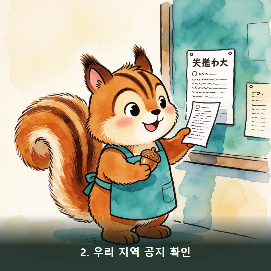 웹툰 2컷 — 2. 우리 지역 공지 확인