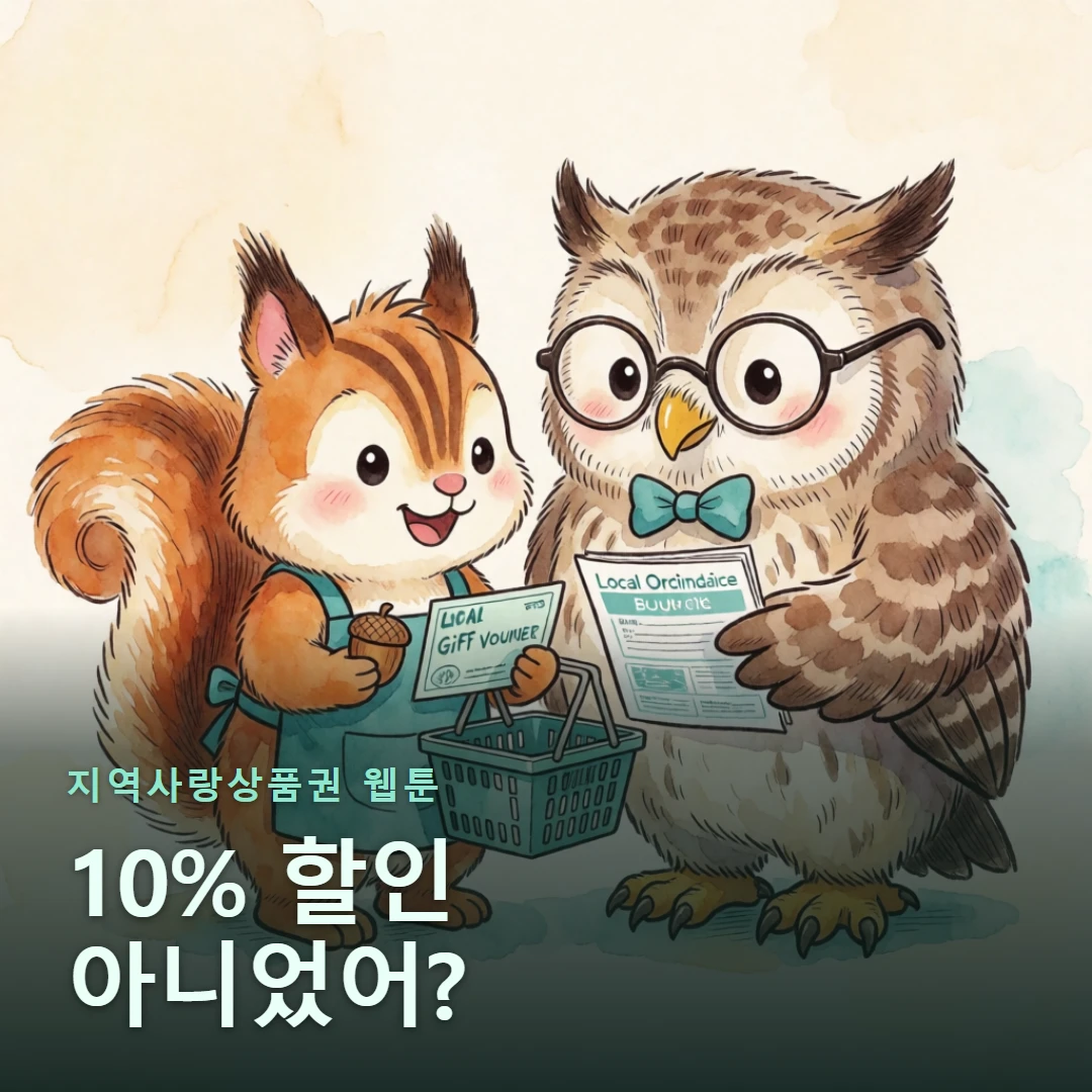 지역사랑상품권 웹툰 표지 — 10% 할인 아니었어?