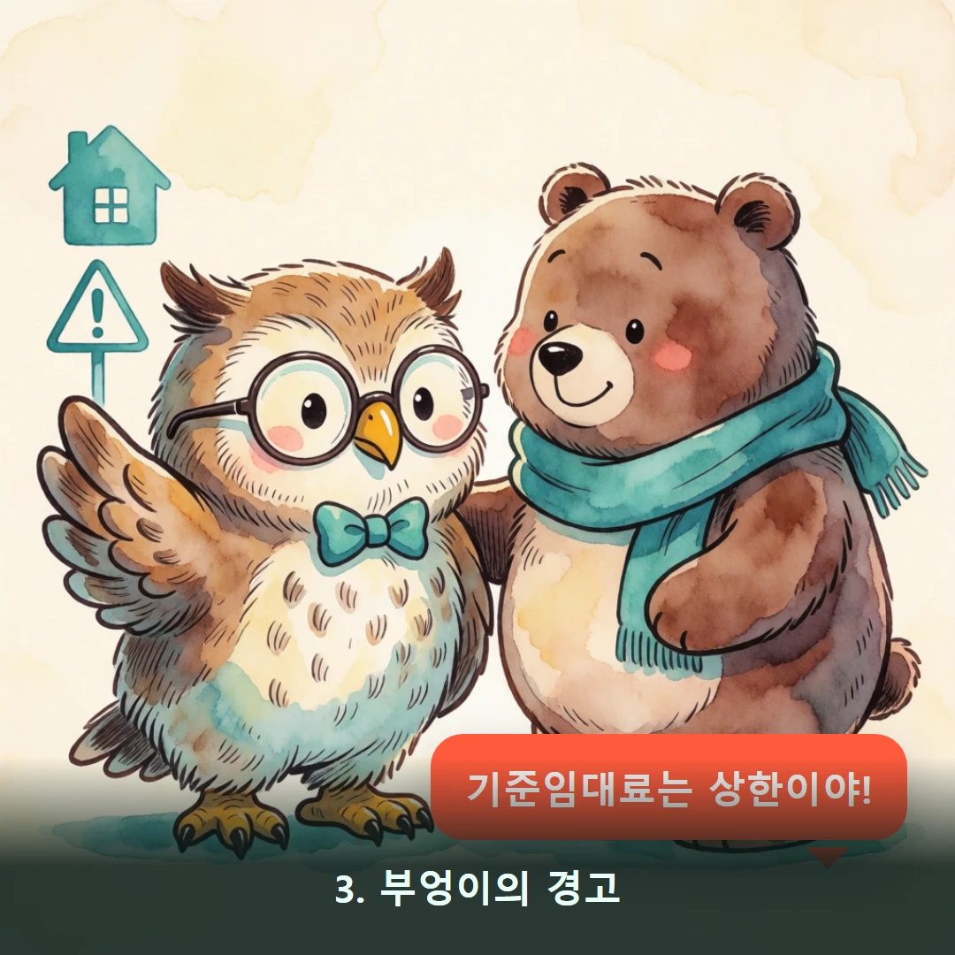 웹툰 3컷 — 3. 부엉이의 경고 (기준임대료는 상한이야!)