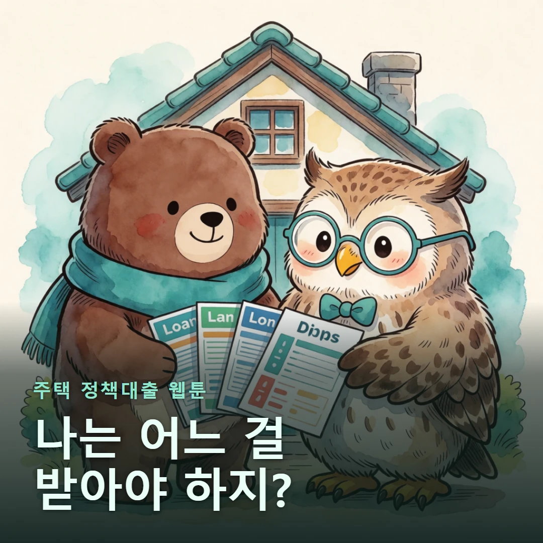 주택 정책대출 웹툰 표지 — 나는 어느 걸 받아야 하지?
