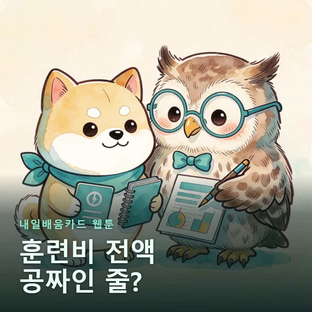 내일배움카드 웹툰 표지 — 훈련비 전액 공짜인 줄?
