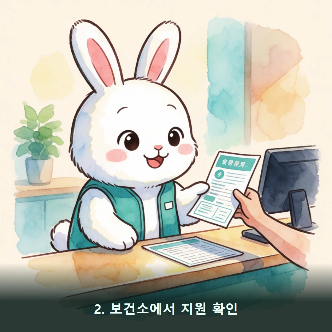 웹툰 2컷 — 2. 보건소에서 지원 확인