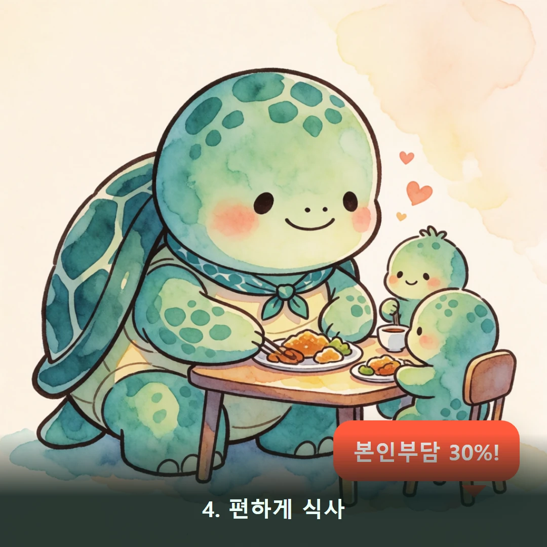 웹툰 4컷 — 4. 편하게 식사 (본인부담 30%!)