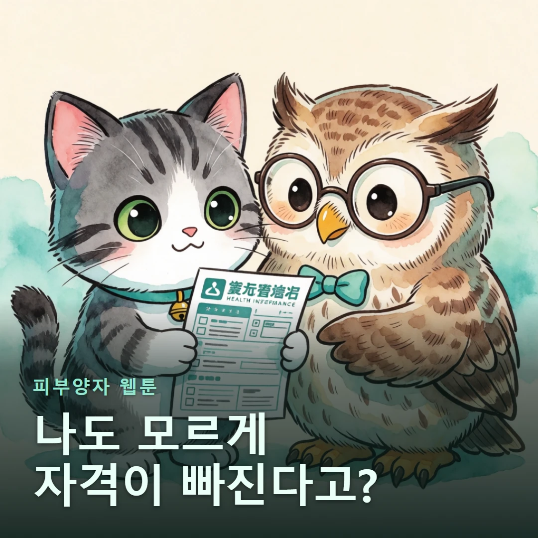 피부양자 웹툰 표지 — 나도 모르게 자격이 빠진다고?