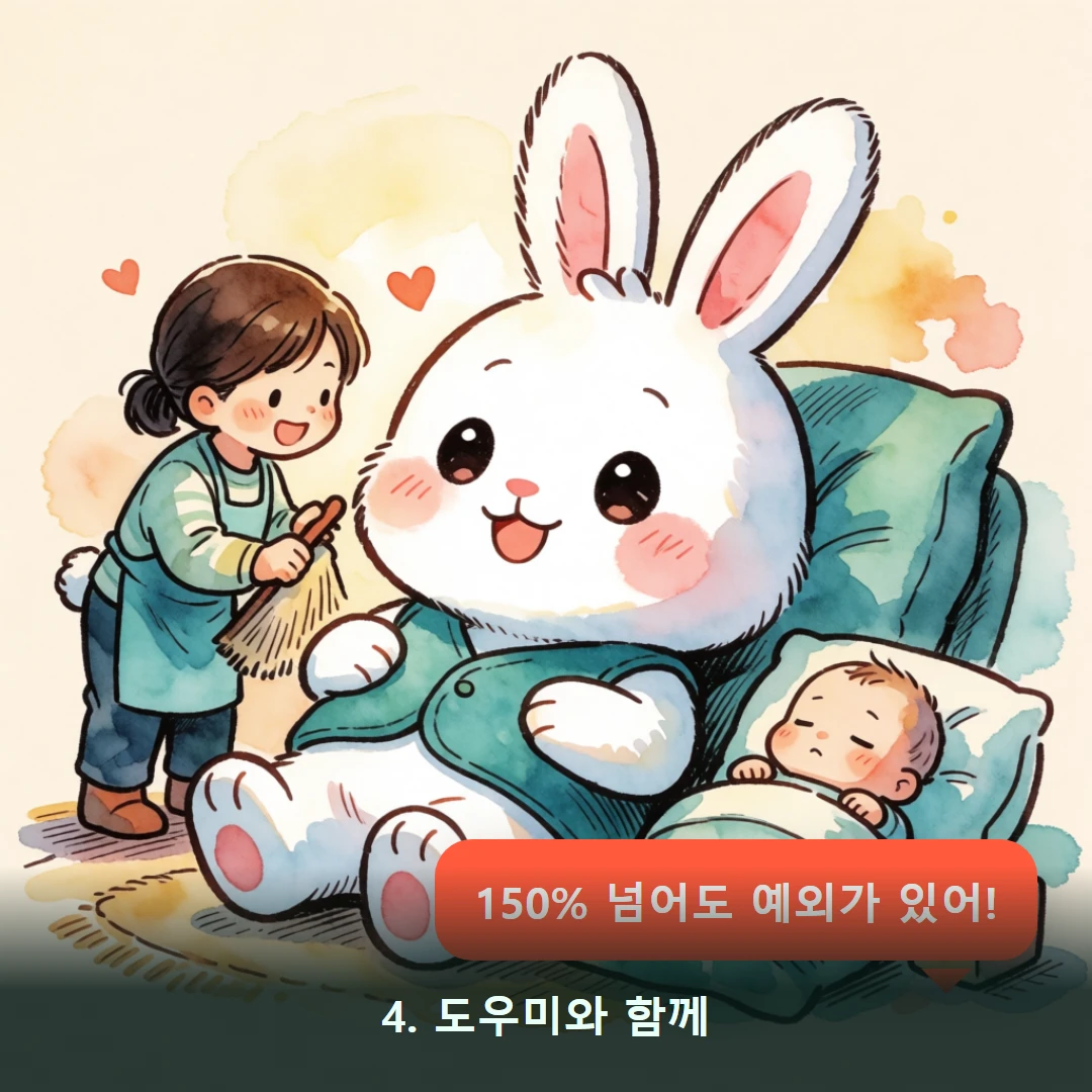 웹툰 4컷 — 4. 도우미와 함께 (150% 넘어도 예외가 있어!)