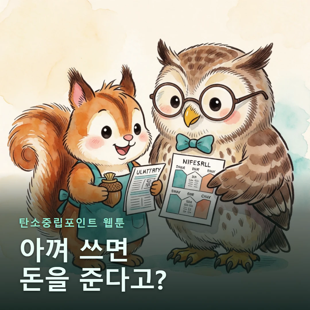탄소중립포인트 웹툰 표지 — 아껴 쓰면 돈을 준다고?