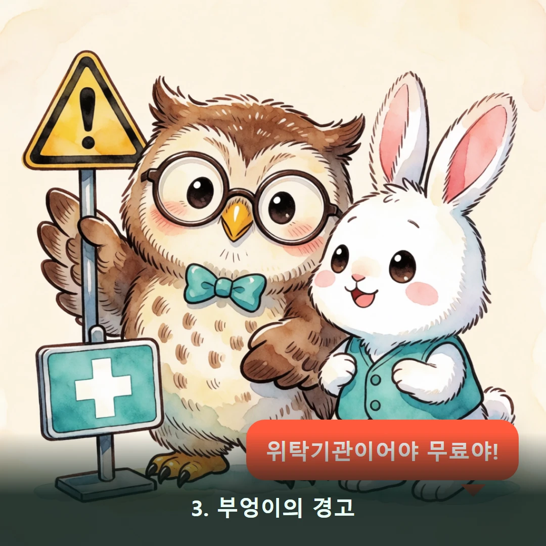 웹툰 3컷 — 3. 부엉이의 경고 (위탁기관이어야 무료야!)