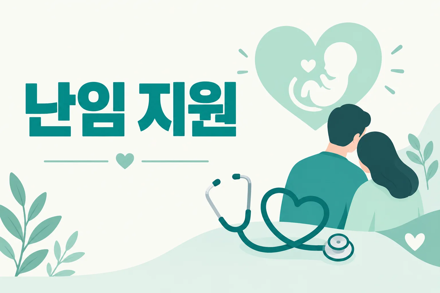 난임 지원 안내 일러스트 — 연간 6일 · 최초 2일 유급 (2026-11-27부터 최초 4일 유급)
